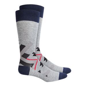 ALFATECH BY ALFANI Gray Patterned Dress Crew Socks 7-12